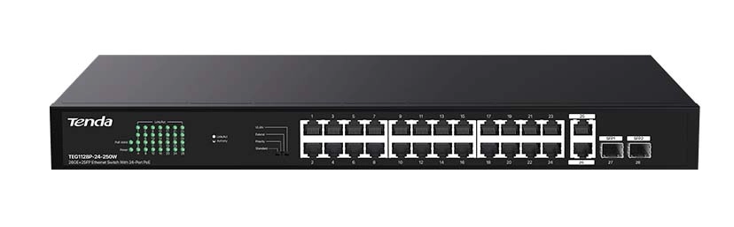Switch Tenda TEG1128P-24-250W Czarny