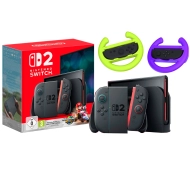 Nintendo Switch 2 Joy-Con Czarny + Mario Kart World + Kierownica Yaxo Joy-Con Wheels Set
