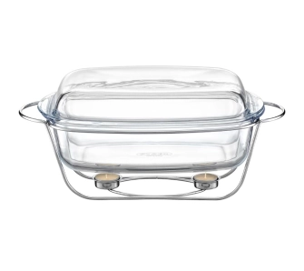 Naczynie żaroodporne Ambition z podgrzewaczem Saule 7l Srebrny