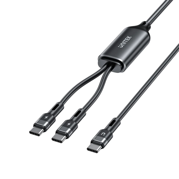 Kabel Unitek C14146ABK01-1.8M 2w1 USB-C PD 100W Silikonowy 1,8 m
