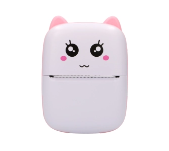 Drukarka etykiet Extralink EPP-001 Różowy + Papier termiczny zwykły 5 rolek