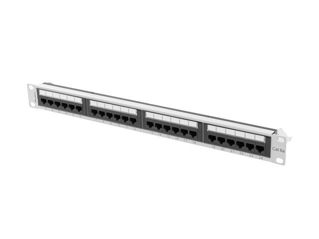 Patch panel Lanberg PPUA-1024-S 24 PORT 1U 19" KAT.6A UTP Szary