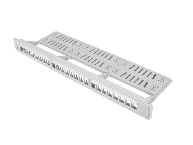 Patch panel Lanberg PPKS-1124-S PUSTY 24 PORT 1U 19" Szary