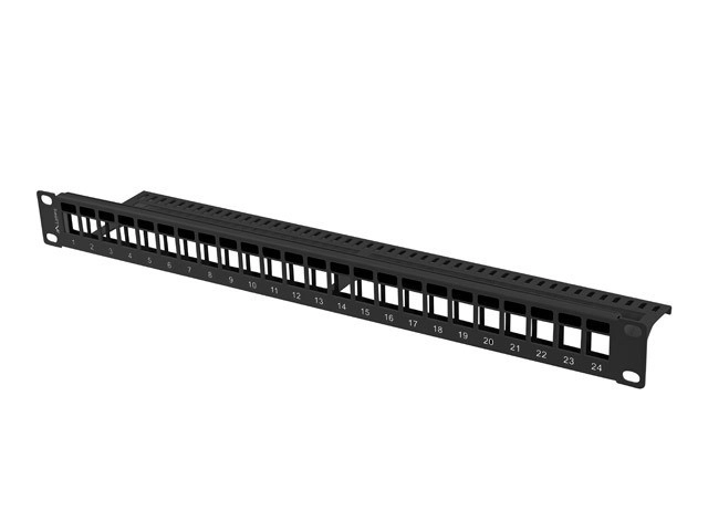 Patch panel Lanberg PPKS-1024-B PUSTY 24 PORT 1U 19" Czarny