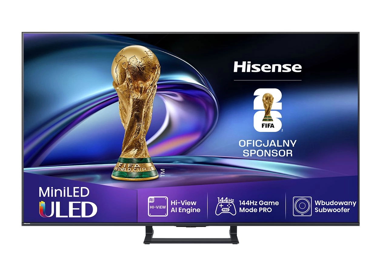 Hisense 75E8Q  75" ULED MiniLED 4K 144Hz Smart TV Funkcje AI Dolby Vision Dolby Atmos HDMI 2.1 DVB-T2