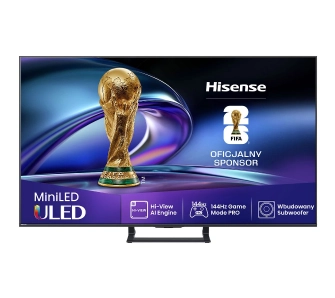 Telewizor Hisense 75E8Q 75" ULED MiniLED 4K 144Hz Smart TV Funkcje AI Dolby Vision Dolby Atmos HDMI 2.1 DVB-T2