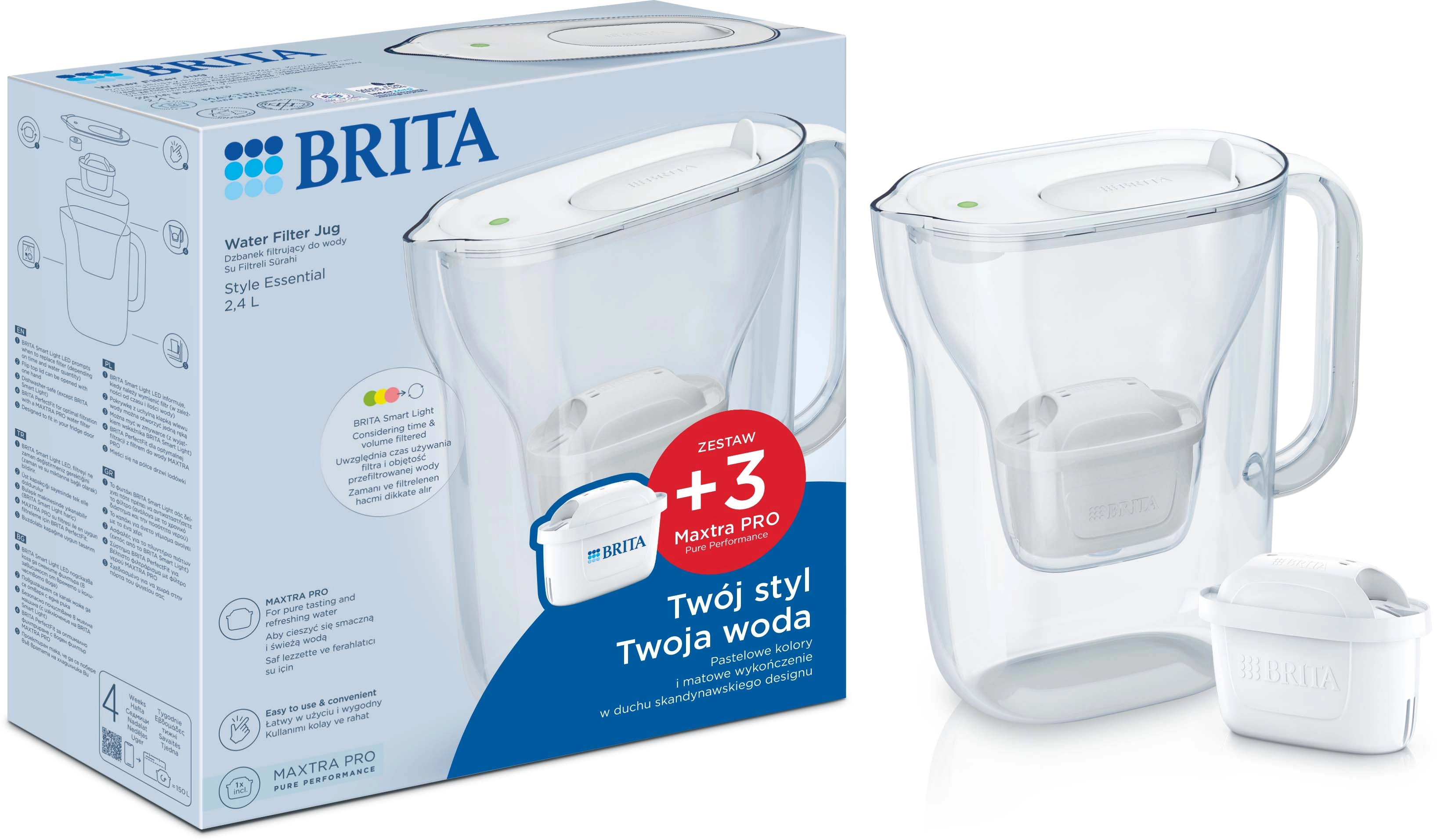 Brita Style Essential 2,4l 3 wkłady Biały