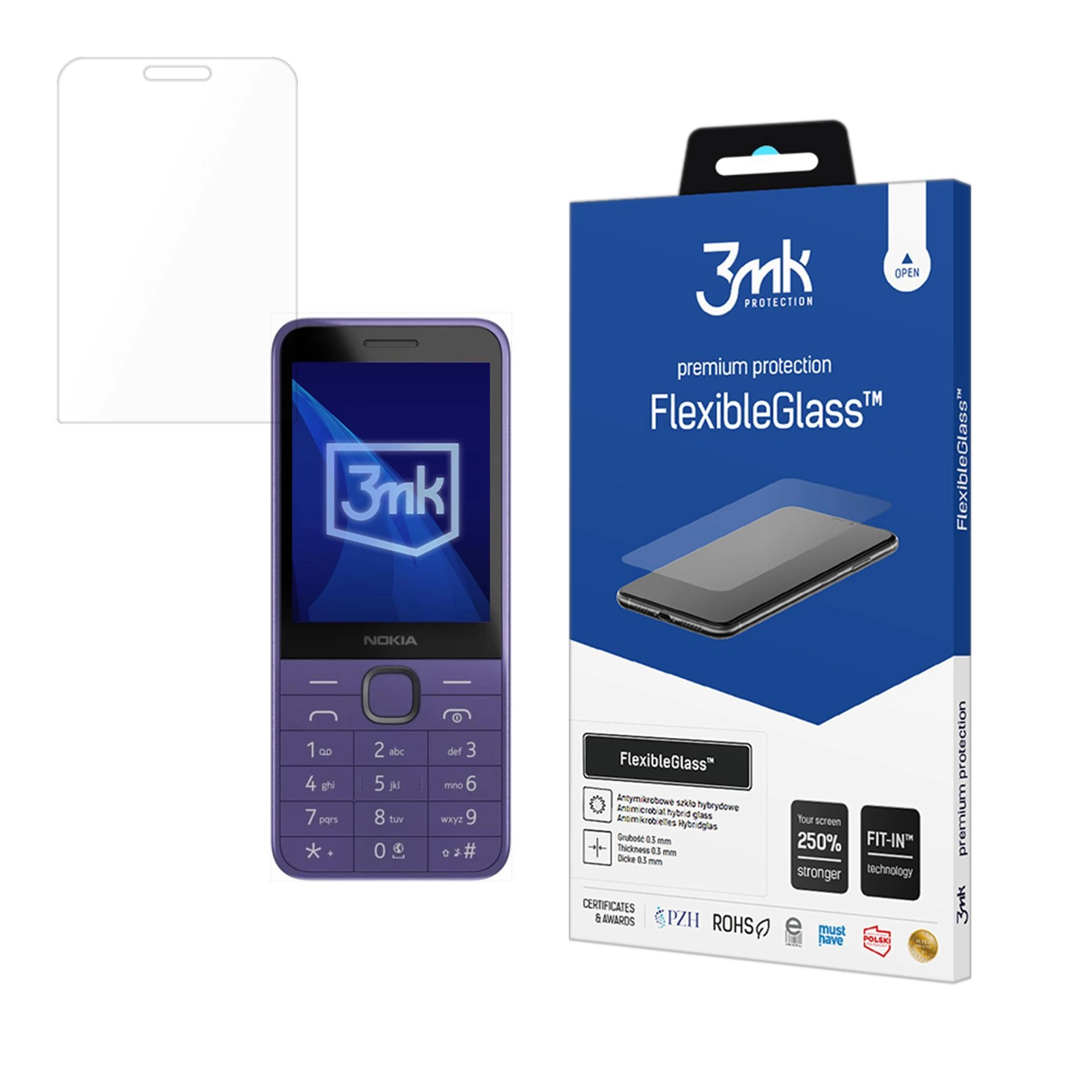 Szkło hybrydowe 3mk FlexibleGlass do Nokia 235 4G / 215 4G (2024)