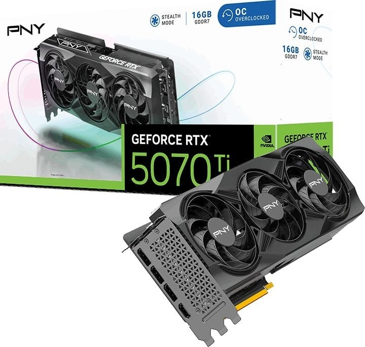 Karta graficzna PNY GeForce RTX 5070 Ti Overclocked Triple Fan 16GB GDDR7 256bit DLSS 4