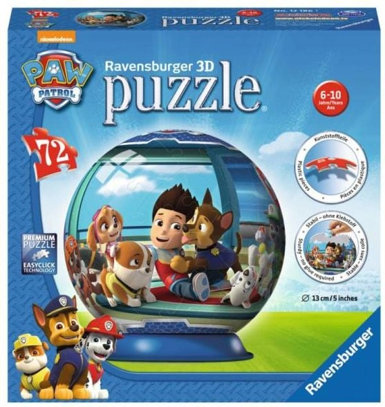 Puzzle 3D Kula Psi Patrol 72 elementy