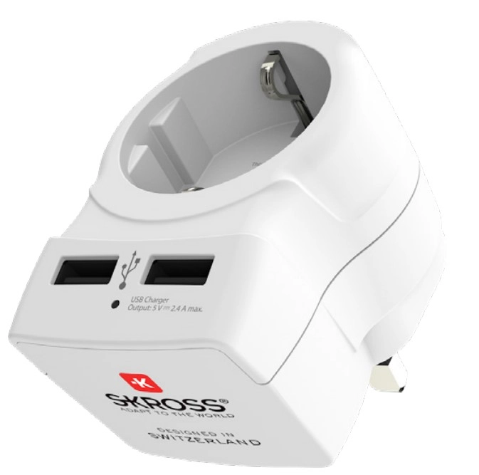 Adapter podróżny Skross Europe to UK USB (1.500280-E)