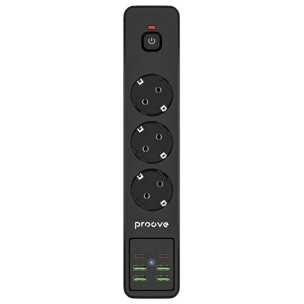 Listwa Proove PSP342420001 3 gniazda 4xUSB-A, 2xUSB-C 2m Czarn)