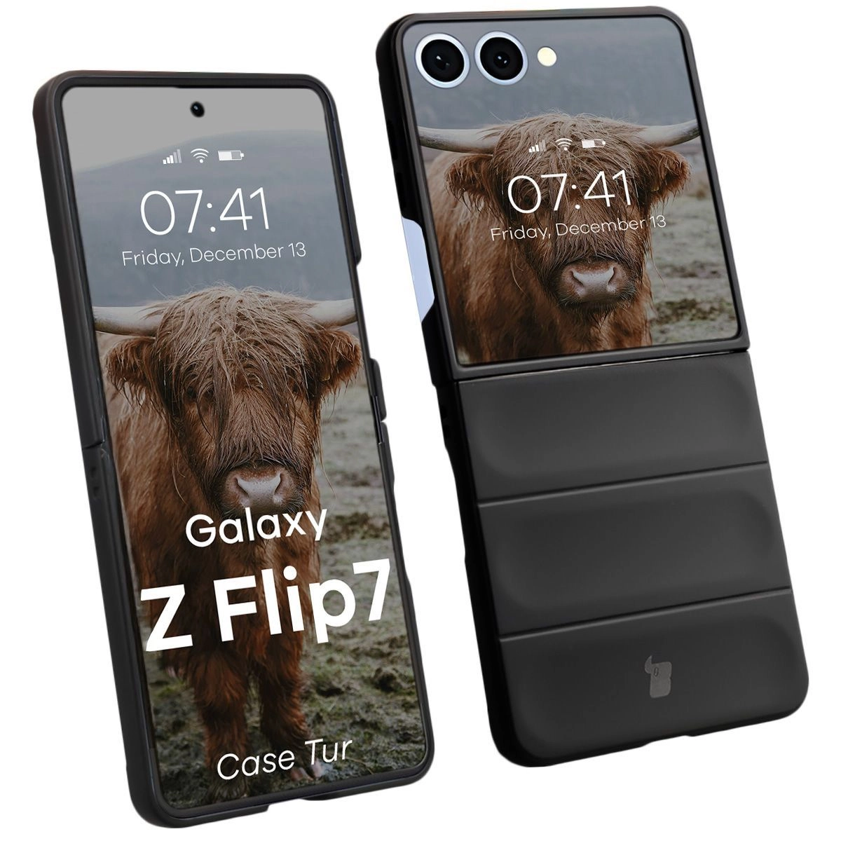Etui Bizon Tur do Samsung Galaxy Z Flip7 Czarny