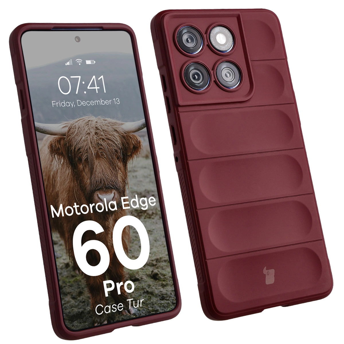 Etui Bizon Tur do Motorola Edge 60 Pro Ciemnofioletowy