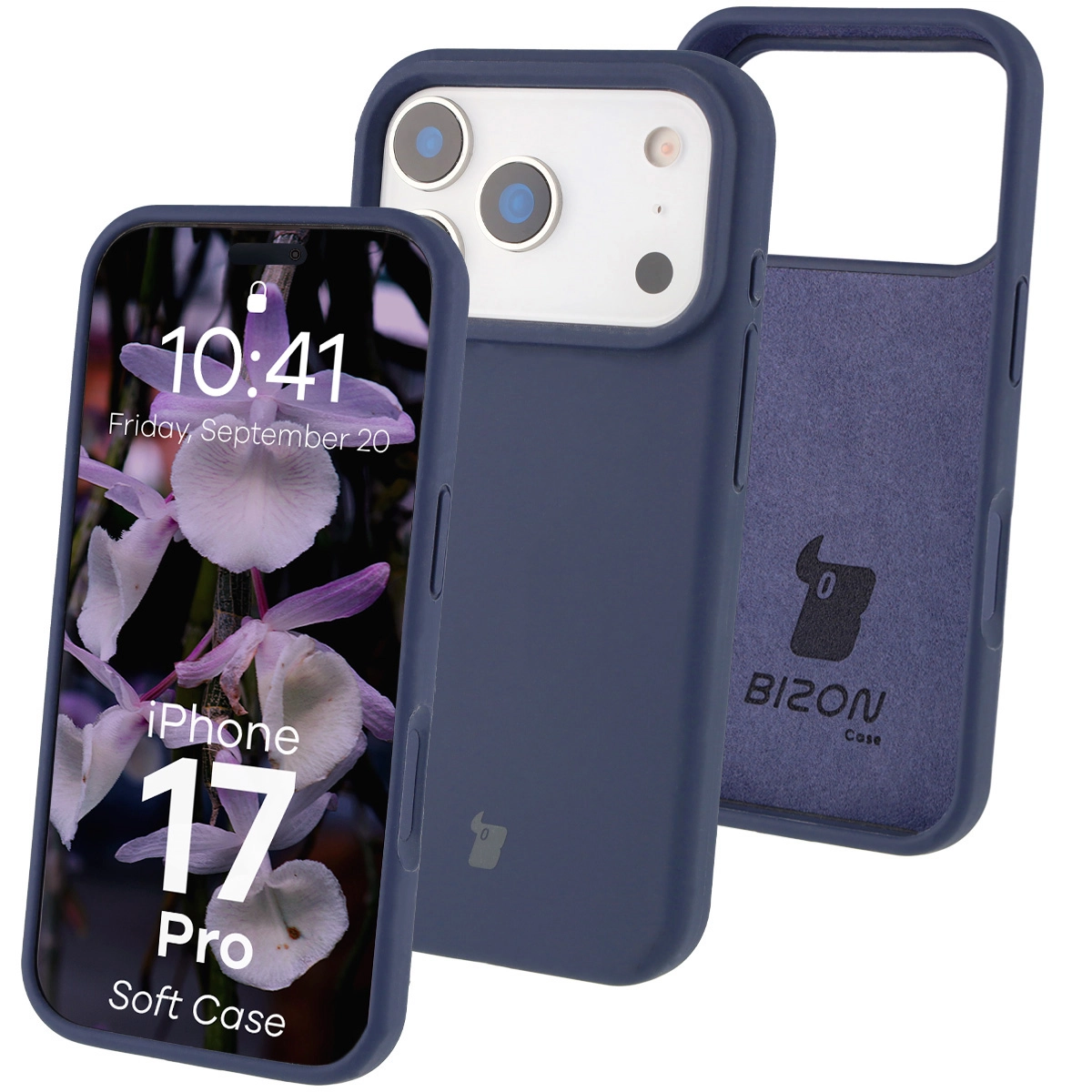 Etui Bizon Silikonowe Soft do Apple iPhone 17 Pro Granatowy