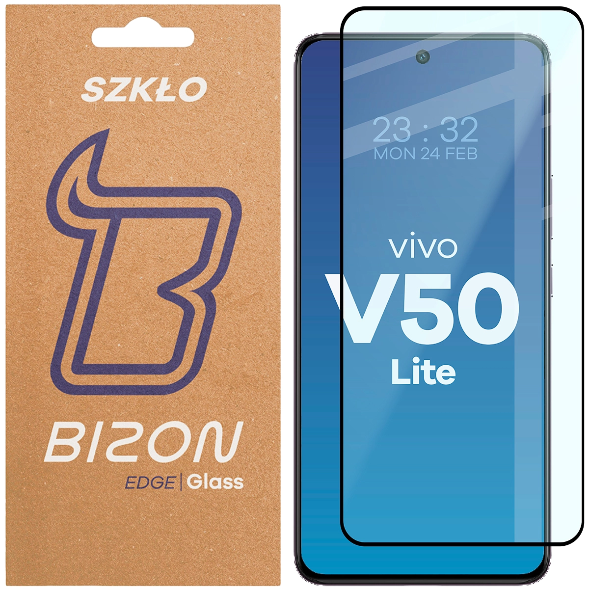 Szkło hartowane Bizon pełne Edge 2 do Vivo V50 Lite 4G / Vivo V50 Lite 5G