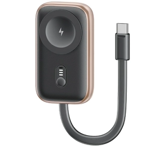 Ładowarka indukcyjna USAMS CD245 2w1 do Apple Watch z powerbankiem 1200mAh + kabel USB-C Szary