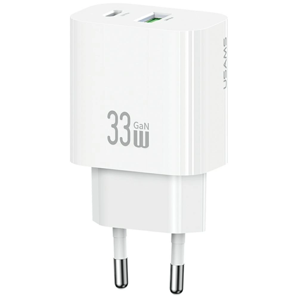 Ładowarka sieciowa USAMS CC317 T65 33W 1x USB-C 1x USB-A Fast Charging Biały