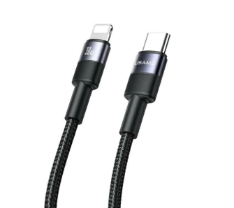 Kabel USAMS US-SJ729 USB-C do Lightning 30W 1,2m Czarny