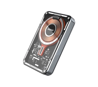 Powerbank Dudao TGK1  10000mAh MagSafe 20W Przeźroczysty-czarny