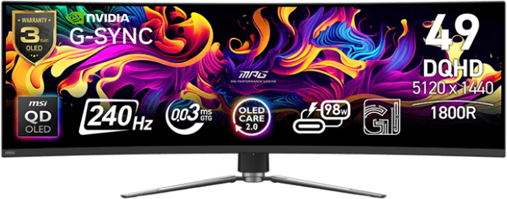 Monitor MSI MPG 491CQPX QD-OLED 49" 5K OLED 240Hz 0,03ms GTG Zakrzywiony Gamingowy