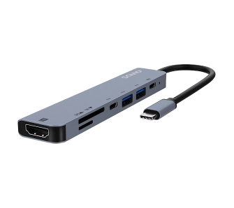 Hub USB Savio AK-82 7w1 Szary