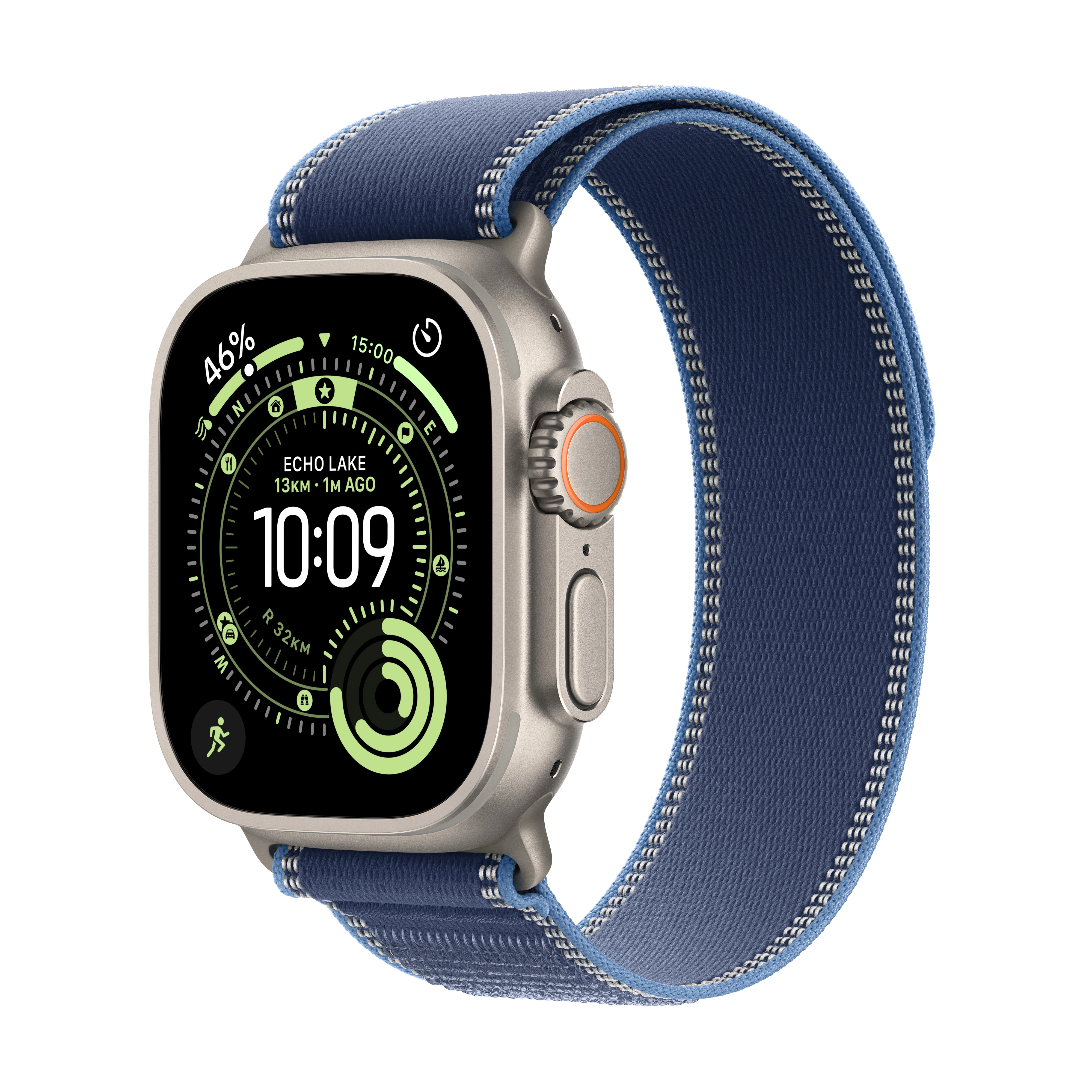 Apple Watch Ultra 3 GPS + Cellular koperta z natural tytanu Szary 49mm opaska Trail niebieski Rozmiar M/L