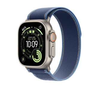 Apple Watch Ultra 3 GPS + Cellular koperta z natural tytanu Szary 49mm opaska Trail niebieski Rozmiar M/L