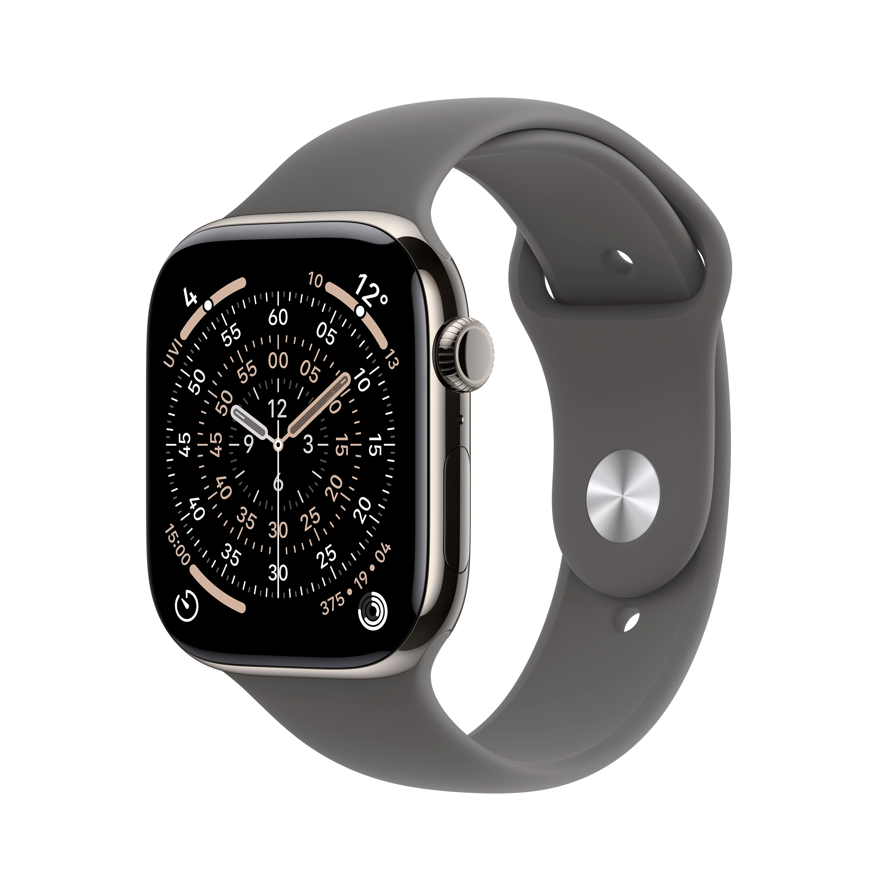Apple Watch Series 11 GPS + Cellular 42mm Tytan Naturalny Pasek sportowy Górska szarość M/L
