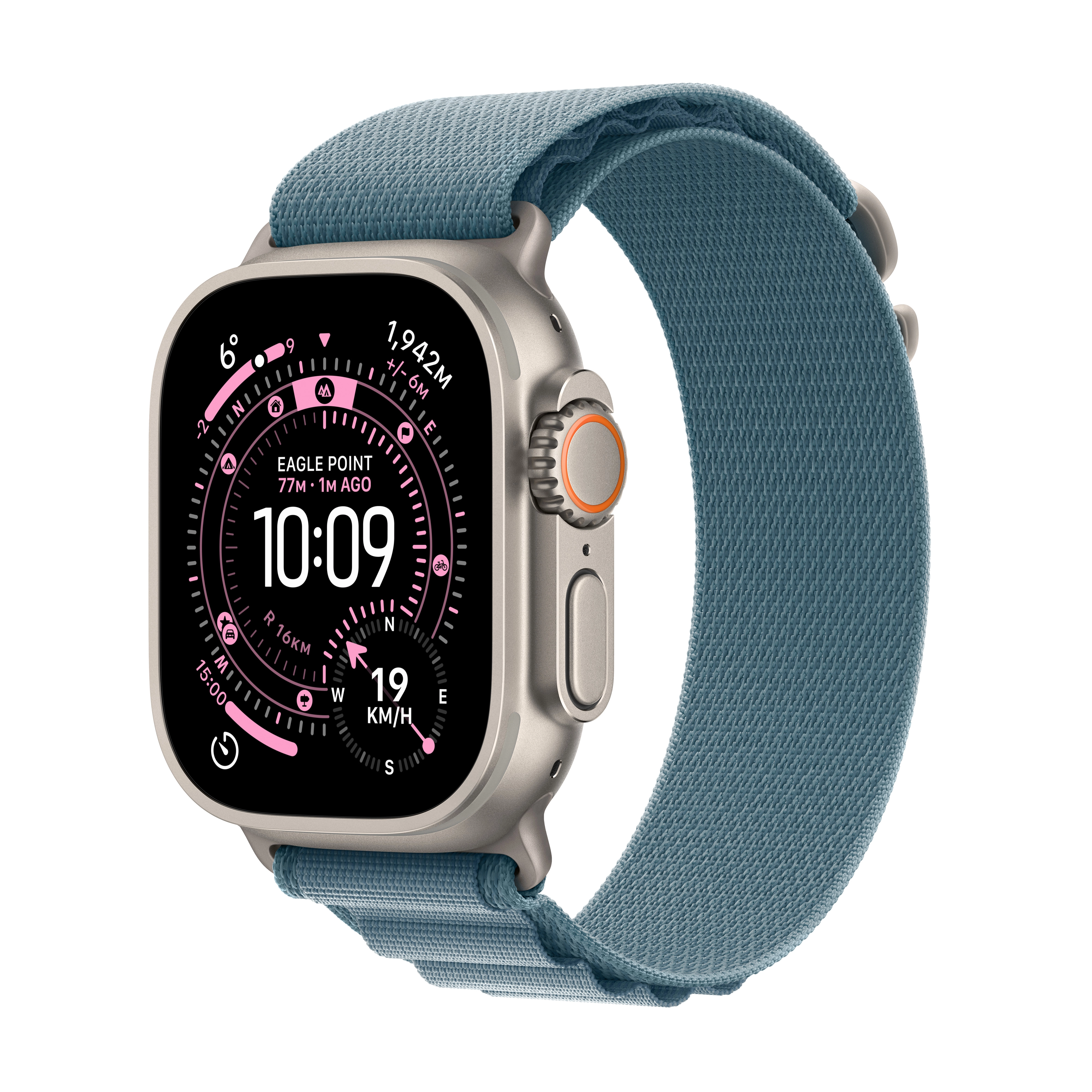 Apple Watch Ultra 3 GPS + Cellular koperta z naturalnego tytanu 49mm Opaska Alpine Niebieska Rozmiar S