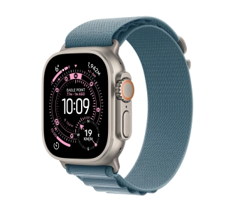 Apple Watch Ultra 3 GPS + Cellular koperta z naturalnego tytanu 49mm Opaska Alpine Niebieska Rozmiar S