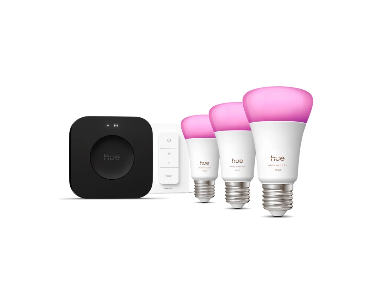 Philips Hue White and Colour Ambiance 3 inteligentne żarówki E27 + Dimmer switch + Bridge Pro