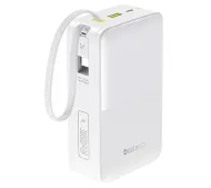 Baseus EnerFill FC51 Bipow 2 Pro 30000mAh 22,5W Cyfrowy wyświetlacz, Wbudowany kabel USB-C Biały