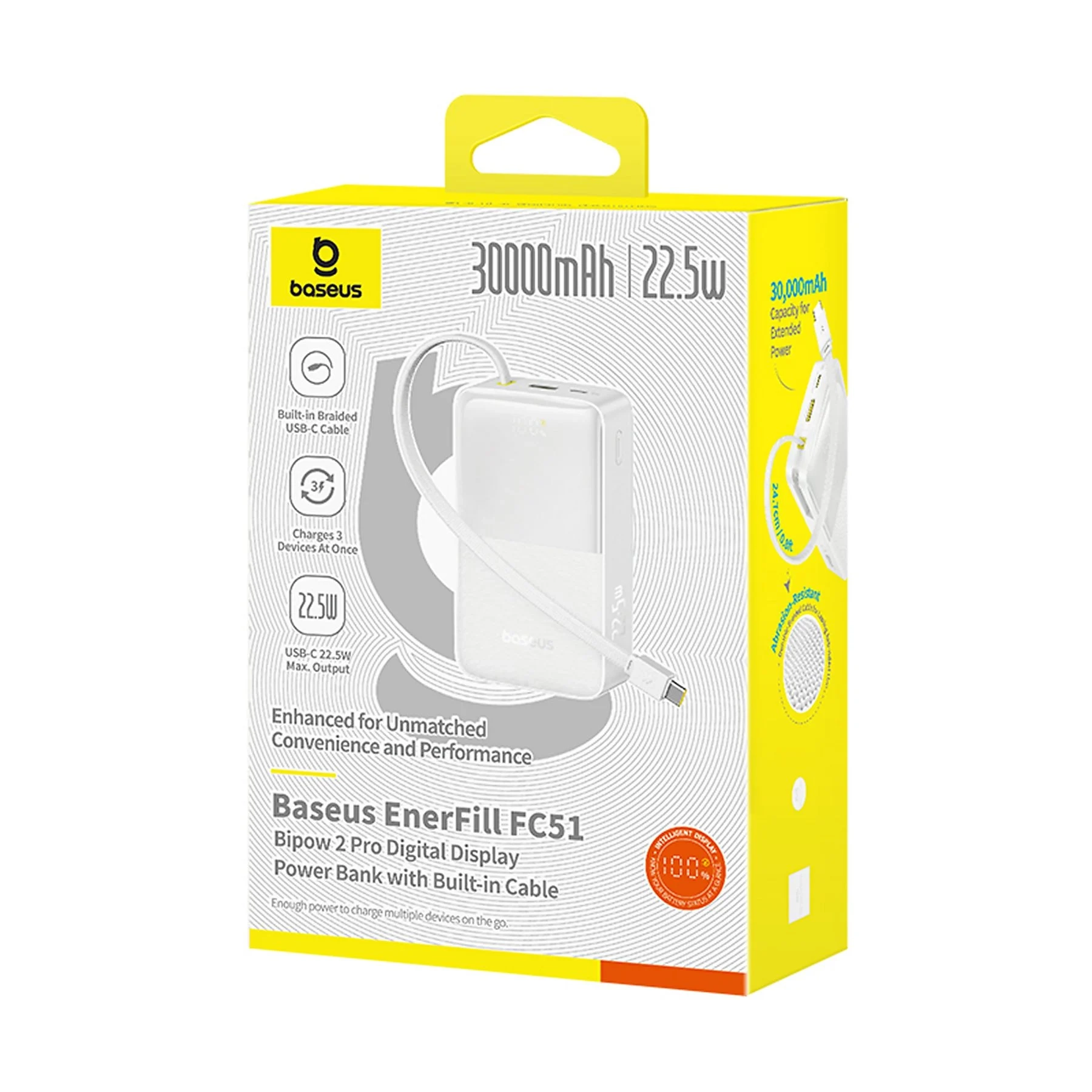 фото Внешний аккумулятор (пауэрбанк) Baseus EnerFill FC51 Bipow2 Pro 30000mAh White (E0028101) 1