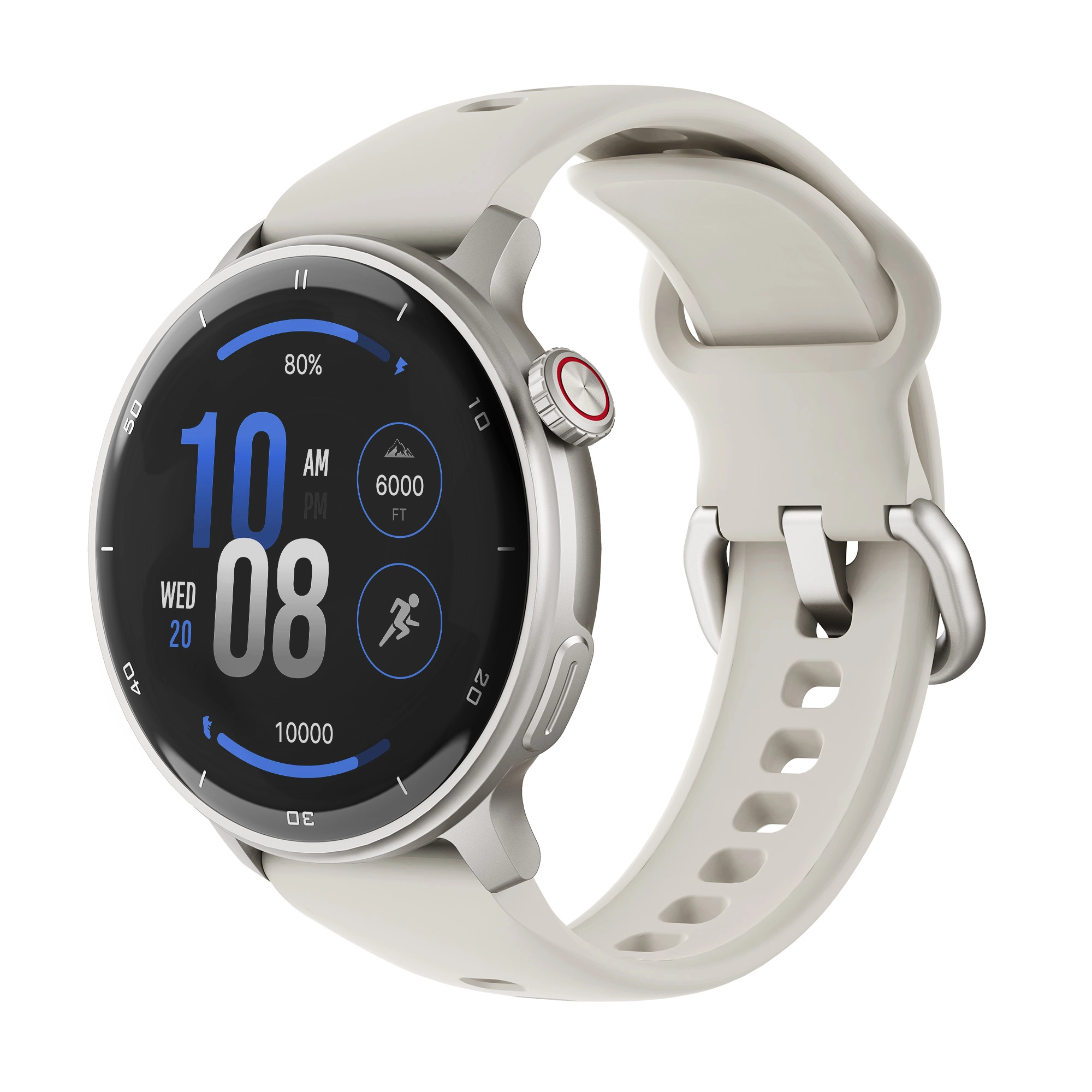 Smartwatch STELIO Activ Funkcje AI 46mm GPS Srebrny