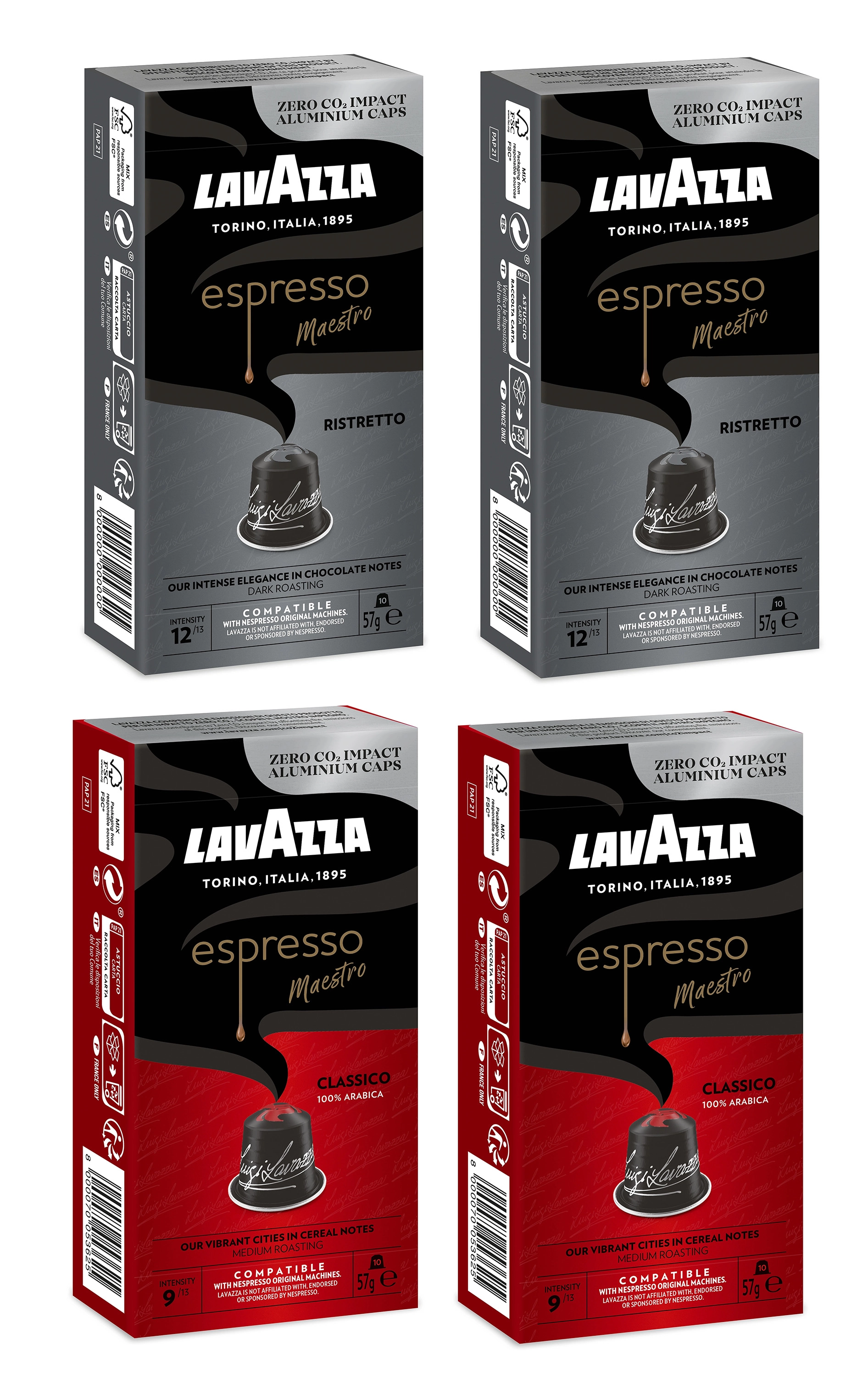 Kapsułki Lavazza Espresso Maestro Ristretto + Classico 40szt.