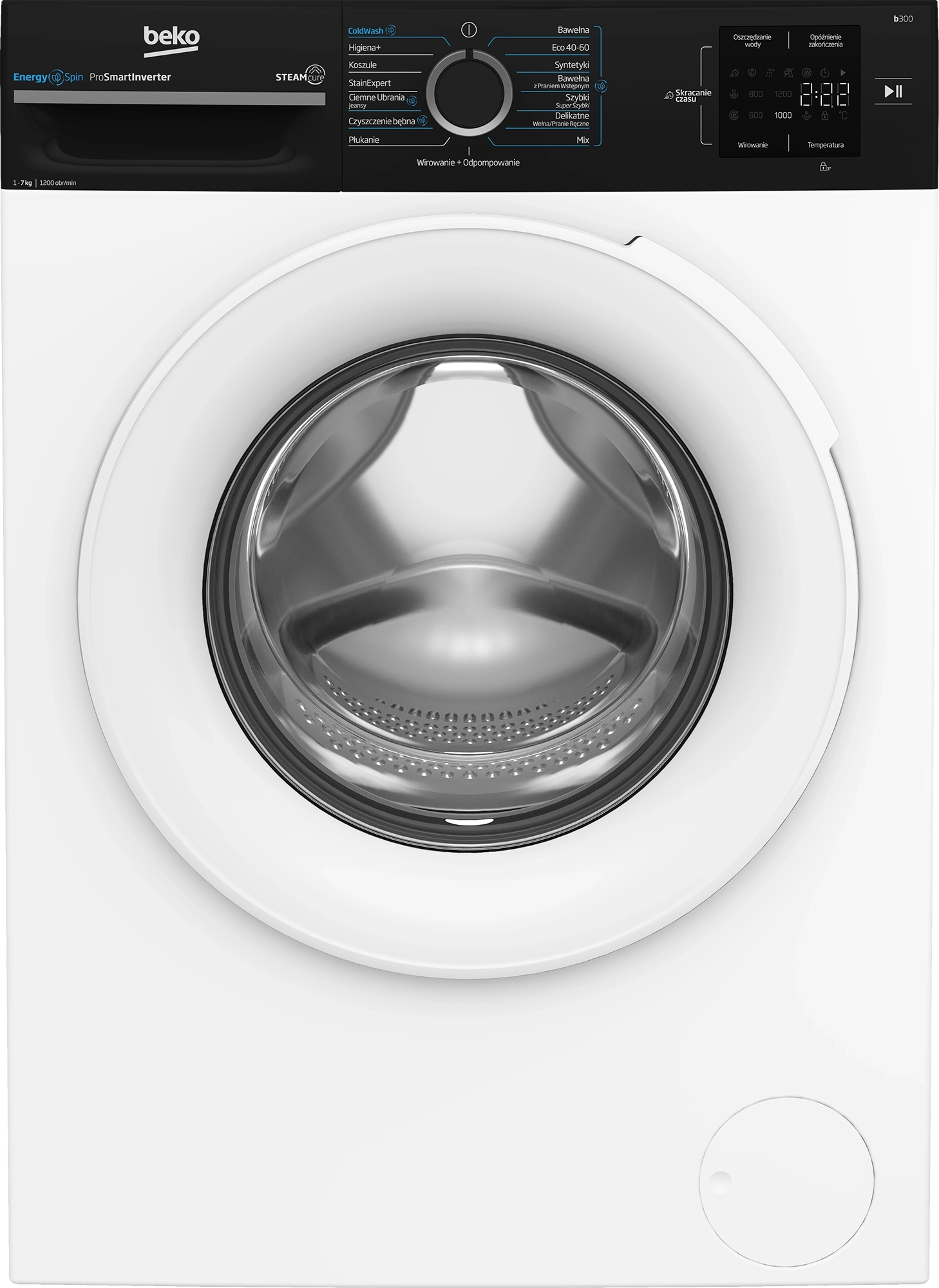 Pralka Beko b300 BM3WFU3721WBW EnergySpin Slim 7kg 1200obr/min