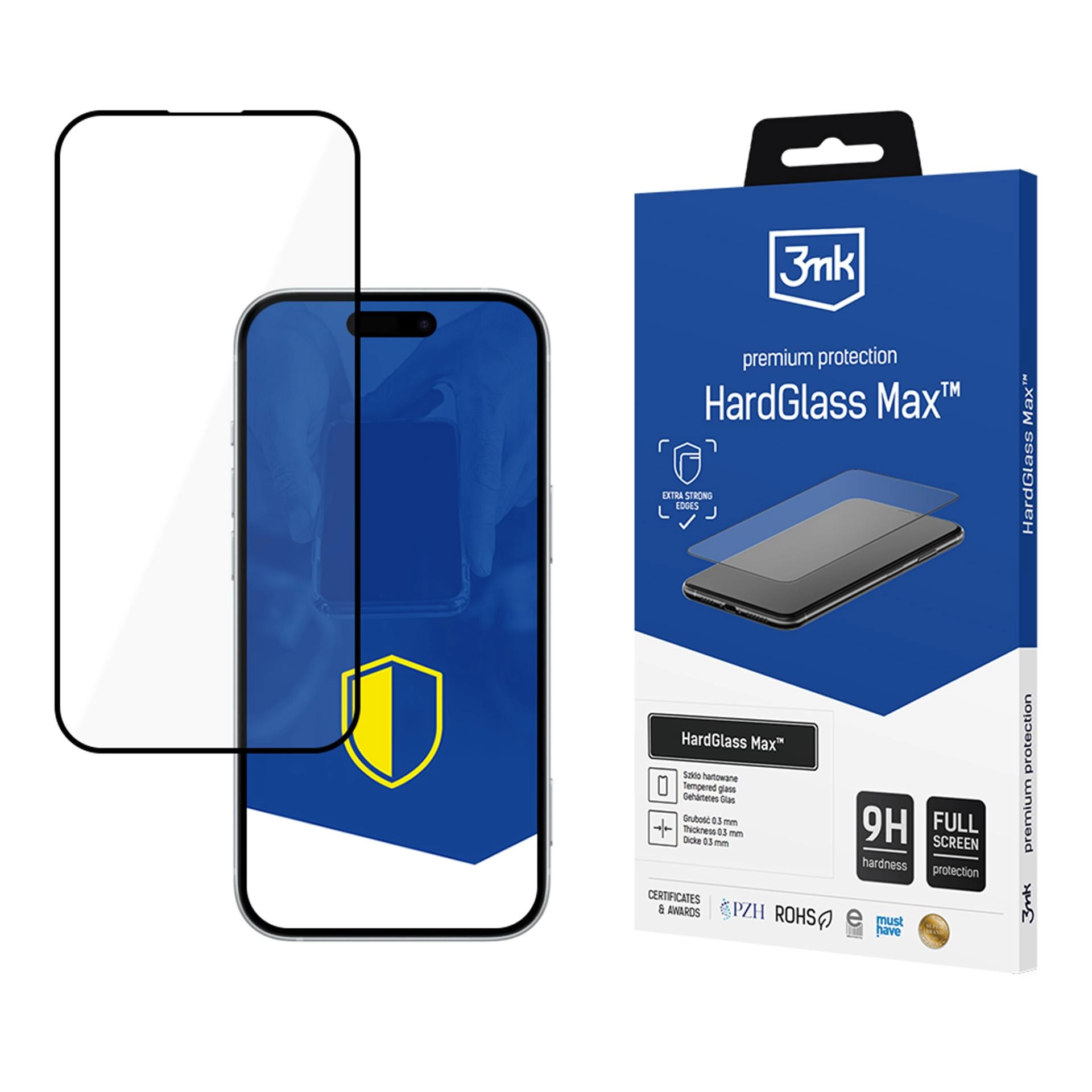 Szkło hartowane 3mk HardGlass Max Black do Apple iPhone 16 Pro/ 17