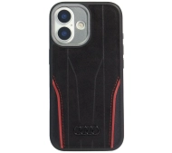 AUDI Genuine Leather MagSafe do iPhone 17 Pro Czarno-czerwony
