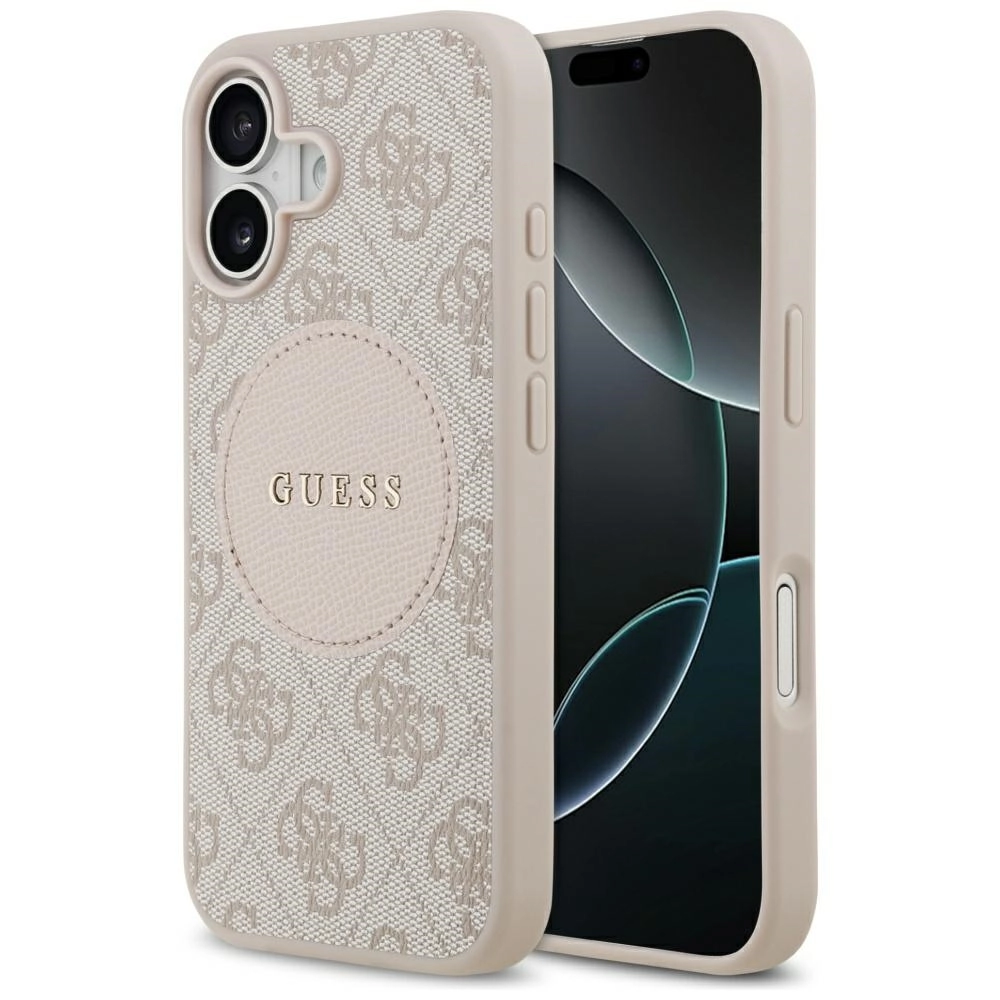Etui Guess 4G Circle Classic Logo MagSafe do iPhone 17 Różowy