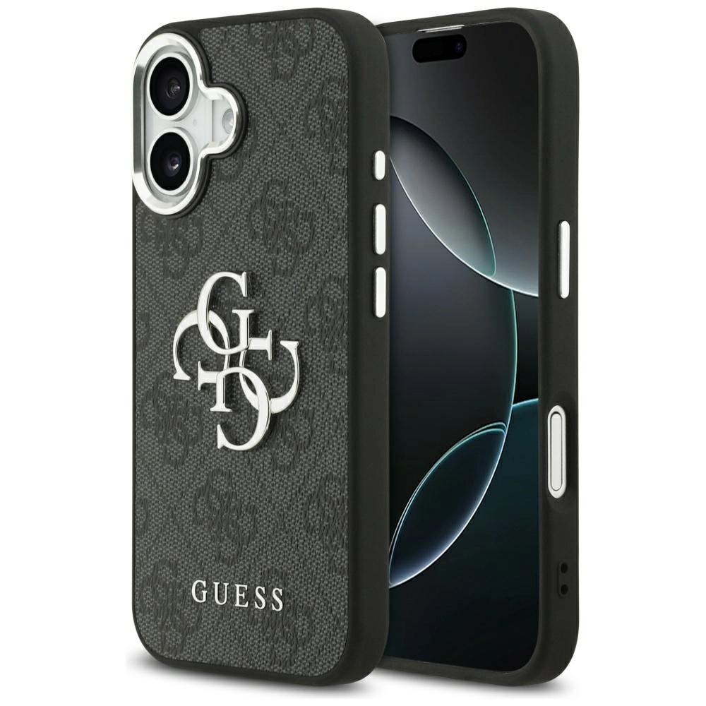 Etui Guess 4G Big 4G Classic Logo do iPhone 17 Czarno-srebrny