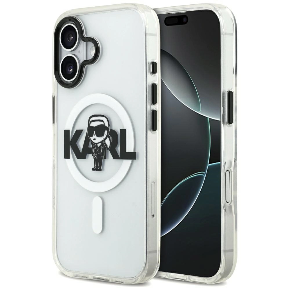 Etui Karl Lagerfeld IML Karl Sketch Logo MagSafe do iPhone 17 Przezroczysty