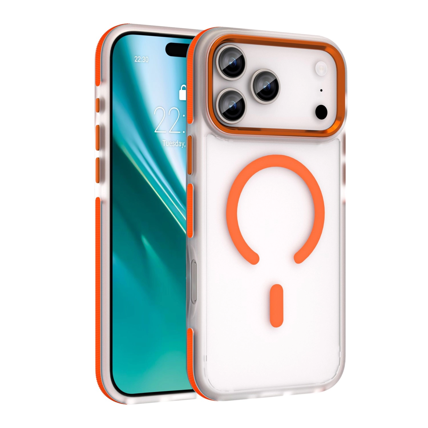 Etui Etteri Icy Mag do iPhone 17 Pro Max Pomarańczowy
