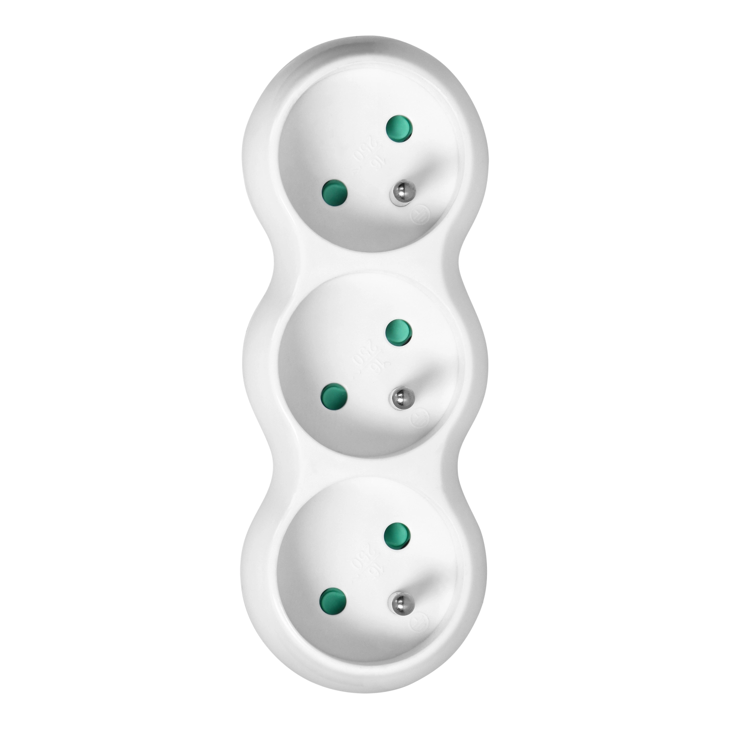 Rozgałęziacz Orno OR-AE-13251 "Bałwanek" z wtyczką centralną, 3 gniazda Biały