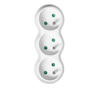 Rozgałęziacz Orno OR-AE-13252 "Bałwanek" z wtyczką górną 3 gniazda Biały