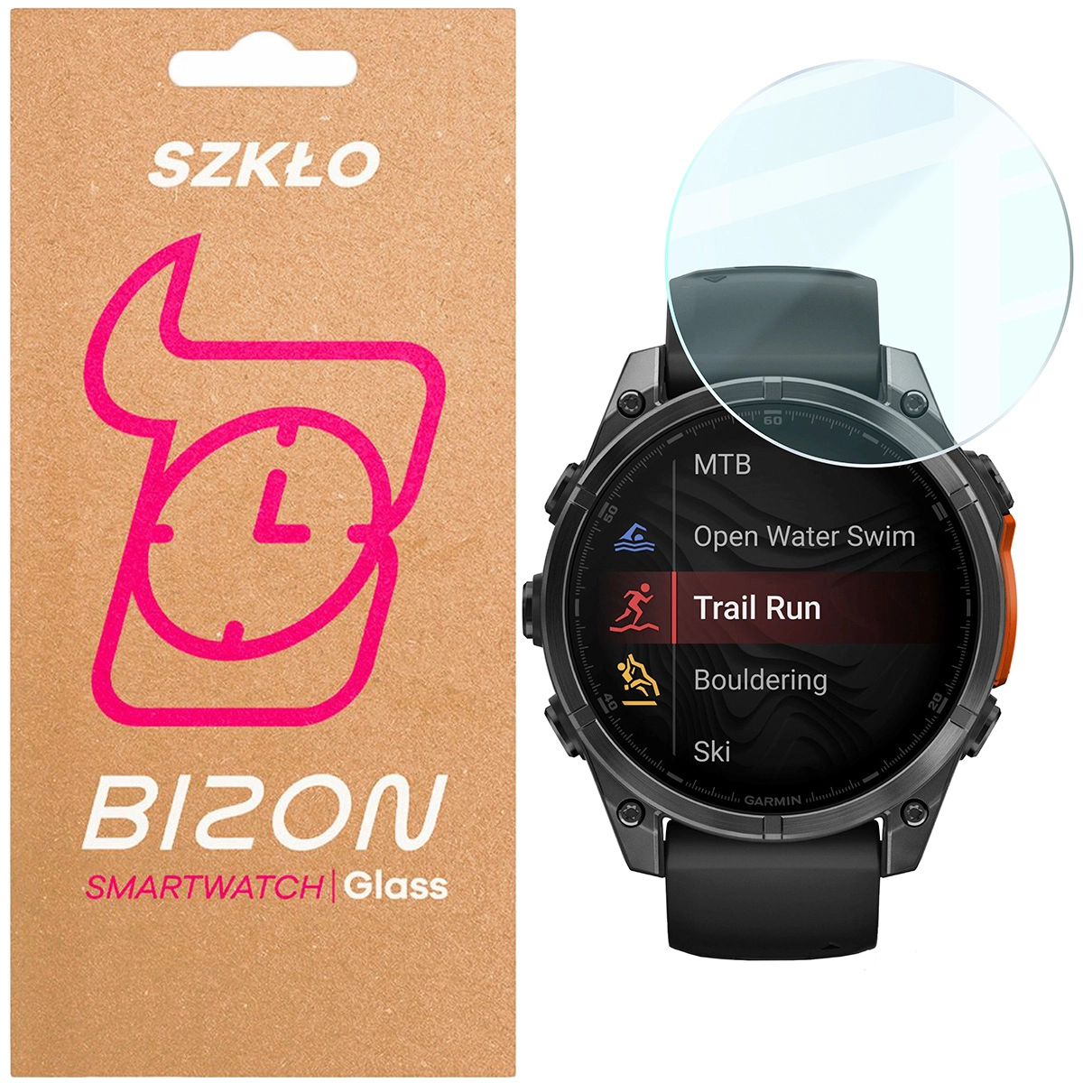 Szkło hartowane Bizon Watch Clear do Garmin Tactix 8 AMOLED 51 mm / Garmin Tactix 8 SOLAR 51 mm