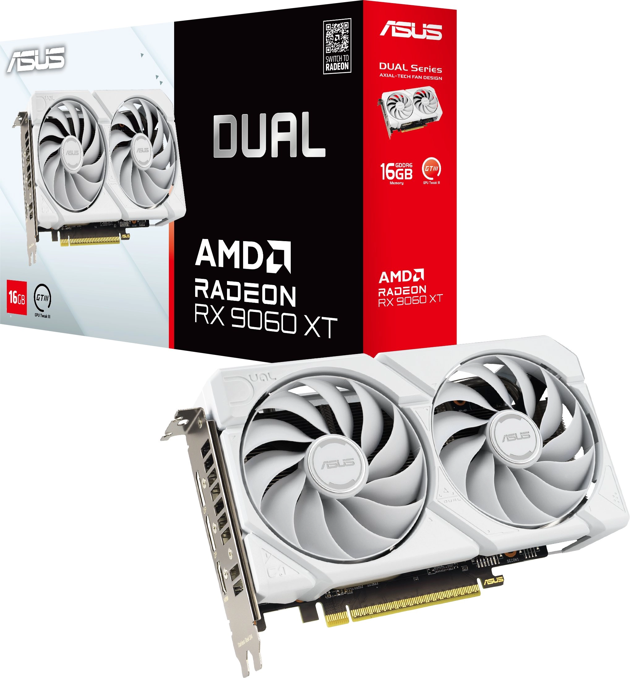 Karta graficzna ASUS Dual Radeon RX 9060 XT White Edition 16GB GDDR6 128bit FSR