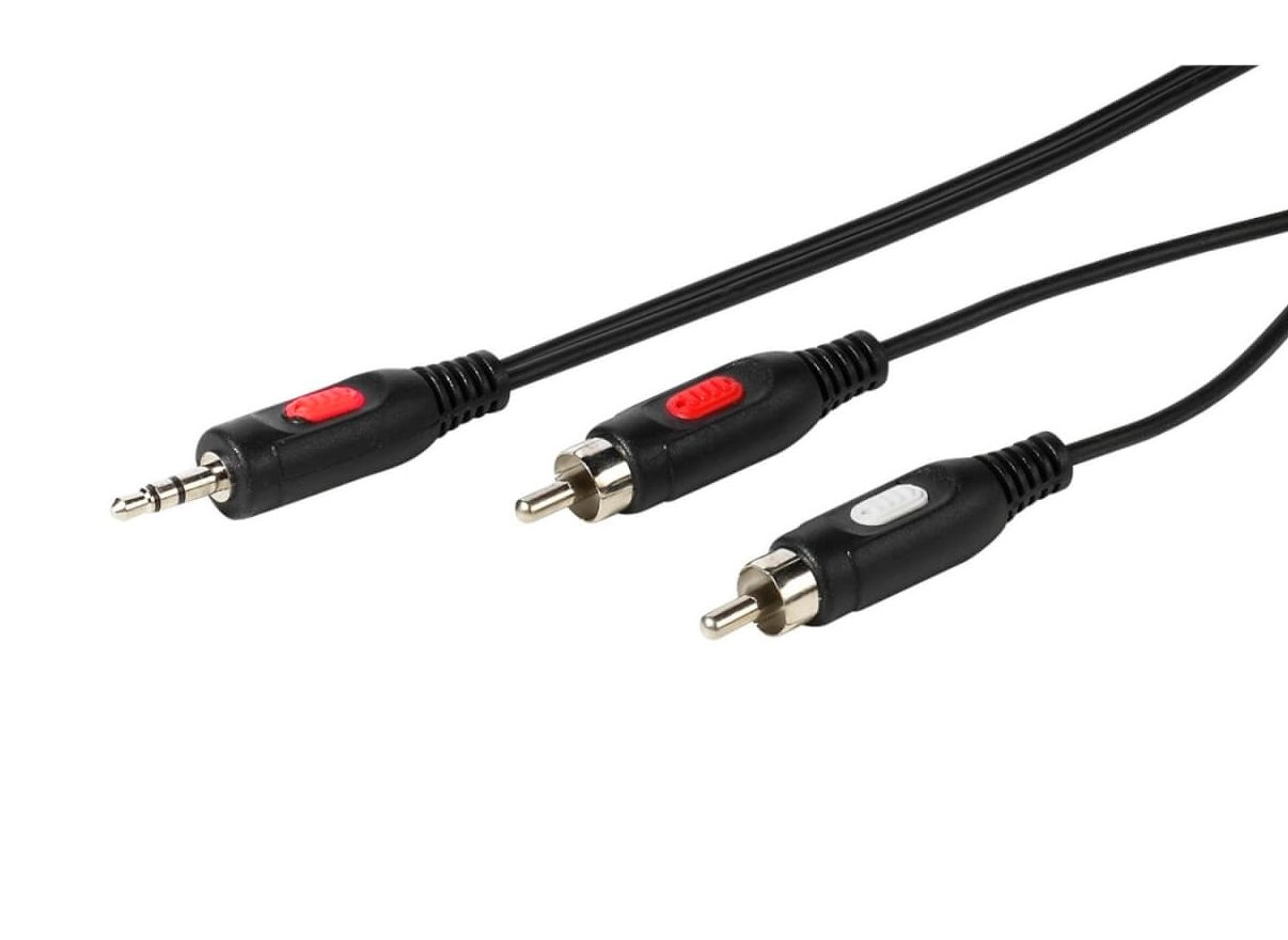 Kabel audio Vivanco 46032 jack 3,5 mm - 2x RCA 5m Czarny