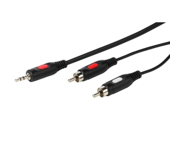 Kabel audio Vivanco 46032 jack 3,5 mm - 2x RCA 5m Czarny