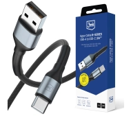 3mk Hyper Cable N-SERIES USB-A do USB-C 1m 9V/2A 18W Czarny